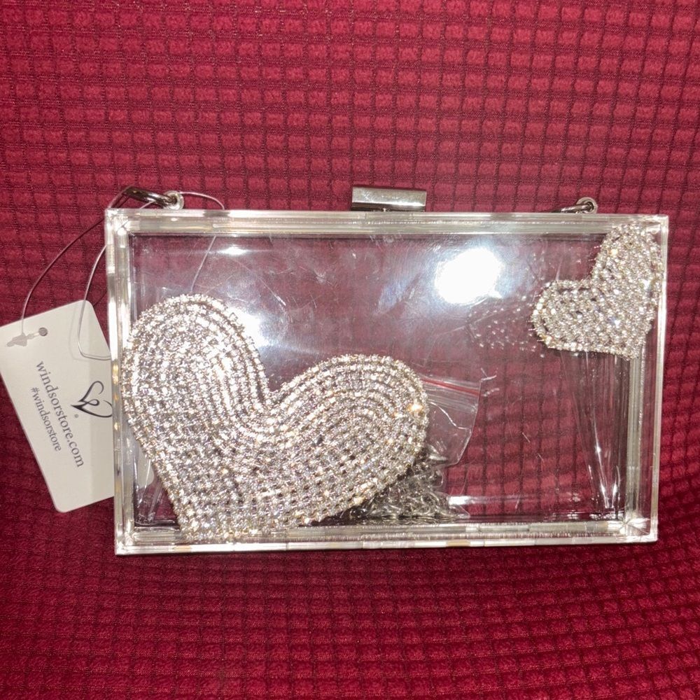 Heart's Content Rhinestone Clear Box Bag - Picture 5 of 5